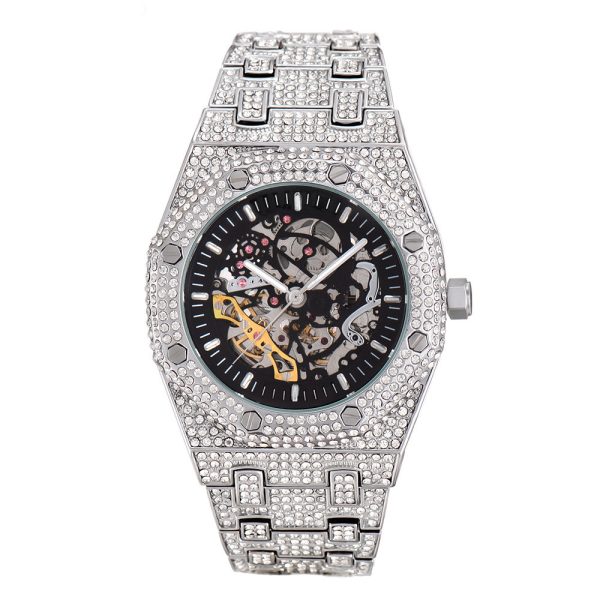 UNTD Full Diamond Mechanical Iced-Out White Gold Men's Watch